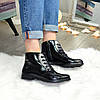 Черевики жіночі лакові на шнурівці, фото 4