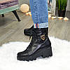 Черевики жіночі на товстій підошві, колір чорний, фото 3