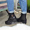 Черевики жіночі на товстій підошві, колір чорний, фото 4
