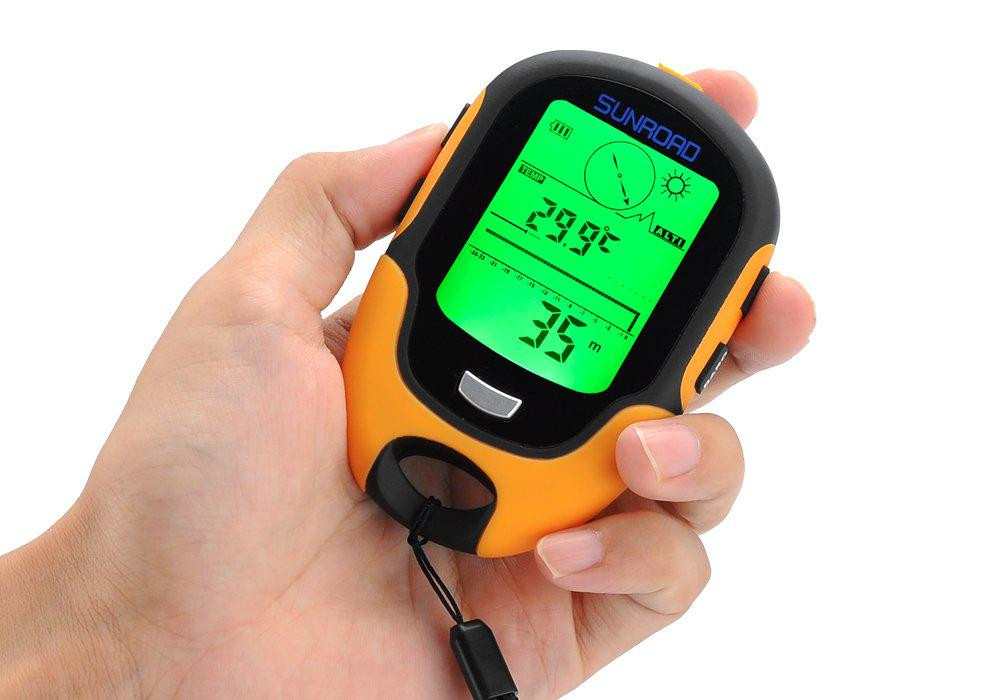 Метеостанція портативна Sunroad FR500 (7 в 1): альтиметр, барометр, компас, гігрометр, термометр, годинник, фото 1