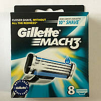 Кассеты мужские для бритья Gillette Mach 3 8 шт. (Жиллет Мак 3 сделано в Германии для Индии)