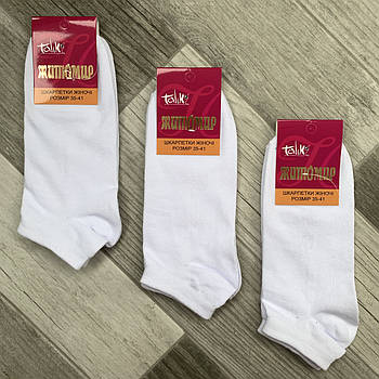 Шкарпетки жіночі демісезонні х/б Талько, 23-25 розмір, короткі, білі, 2311