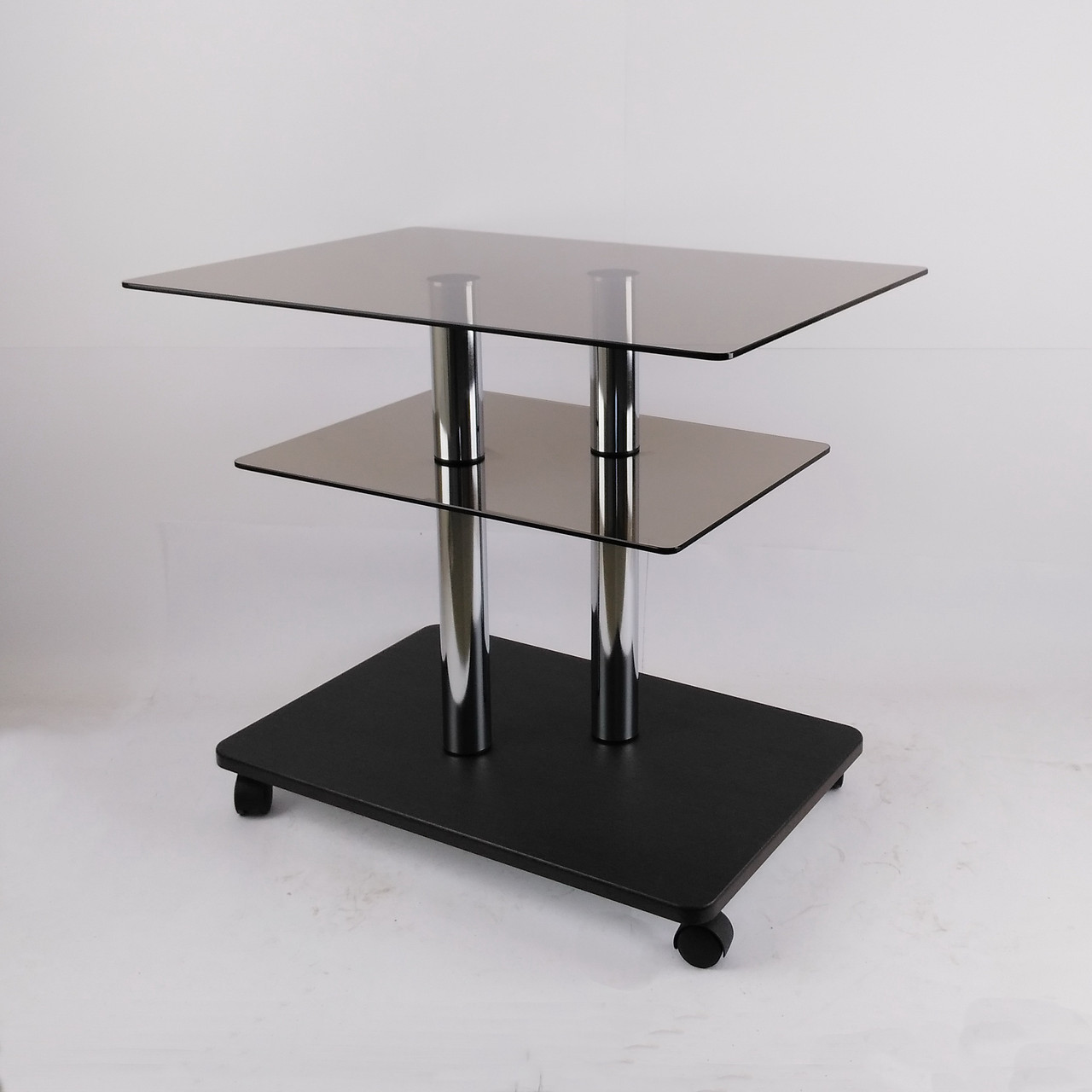 Стіл журнальний скляний прямокутний Commus Bravo Light P6 bronza-venge-2chr50