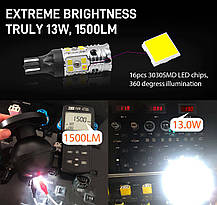 LED-лампи заднього ходу з обманкою T15 16SMD 3030 CANBUS, фото 4