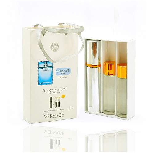 Мини парфюм  Versace Man eau Fraiche с феромонами (Версаче Мен Фреш)+ 2 запаски, древесно водяной аромат, 3*20