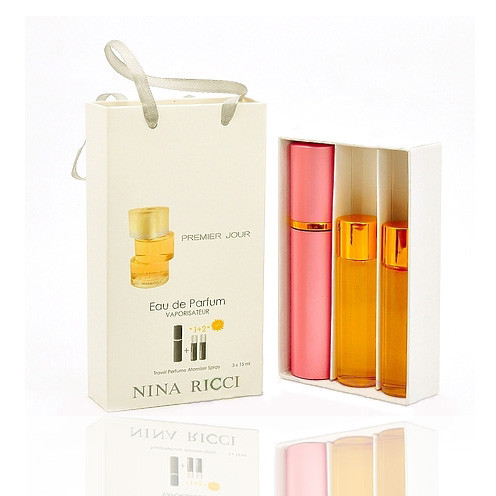 Мини парфюм Nina Ricci Premier Jour с феромонами (Нина Риччи Премьер Жур) + 2 запаски, 3*15 мл.