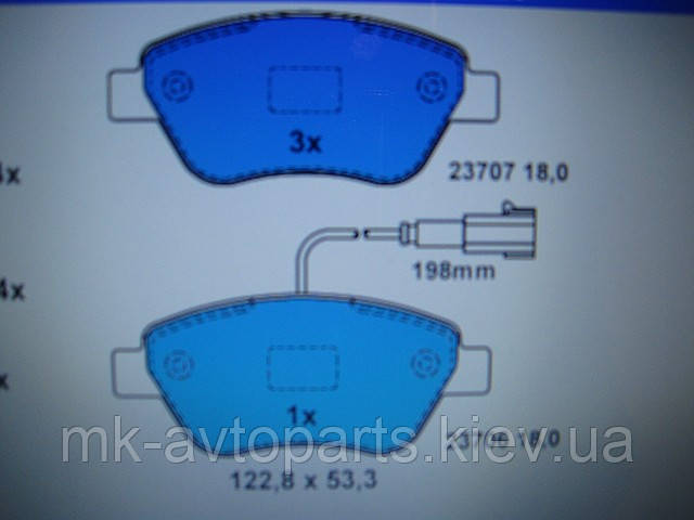 Колодки гальмівні передні Fiat Doblo з 2005р.в.