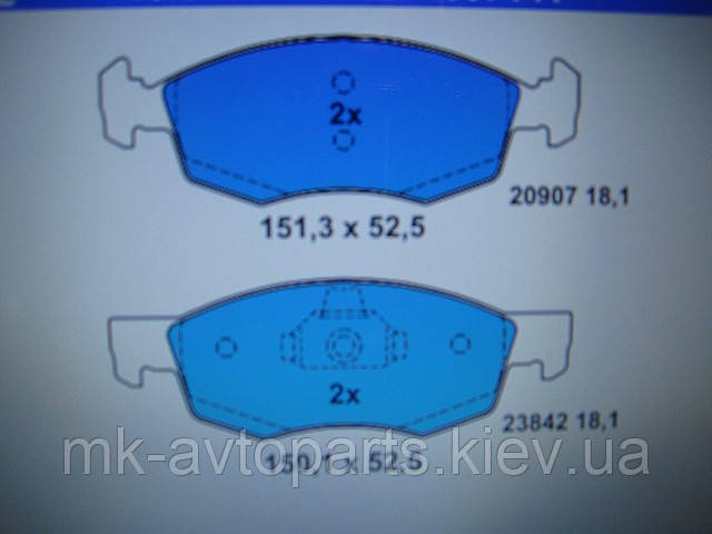 Колодки гальмівні передні Fiat Doblo до 2005 р. в.