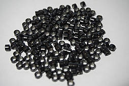 Мікрокільця для холодного нарощування волосся. Колір чорний