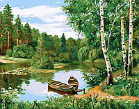 Картина по номерам 40x50 Лодки у берега, Rainbow Art (GX3080)