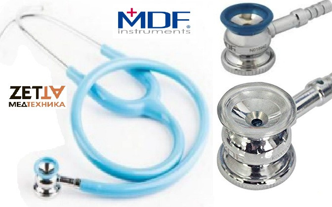 Стетофонендоскоп дитячий неонатальний MDF787XP DELUX з двосторонньою головкою блакитний