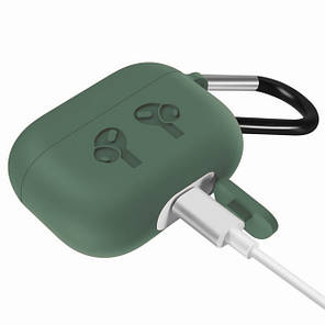 Чохол для навушників Apple AirPods Pro Alitek Logo midnight green + карабін (2 в 1), фото 3