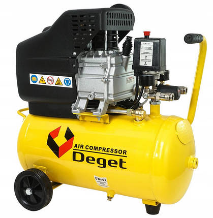 Масляний компресор для автосервісу 24л DEGET Побутовий компресор, фото 1