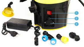 Садовий обприскувач акумуляторний 12 В GEKO 16 літрів з насадками гарантія, фото 4