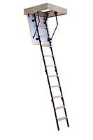 Лестница чердачная OMAN Mini Termo 100х70 комбинированная металл дерево четырехсекционная Н265