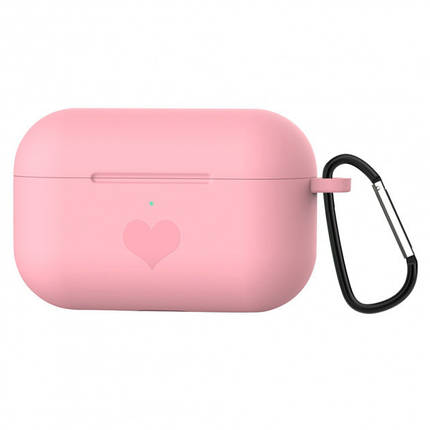 Чохол/кейс для навушників Apple AirPods Pro Alitek Heart Персиковий + карабін, фото 1