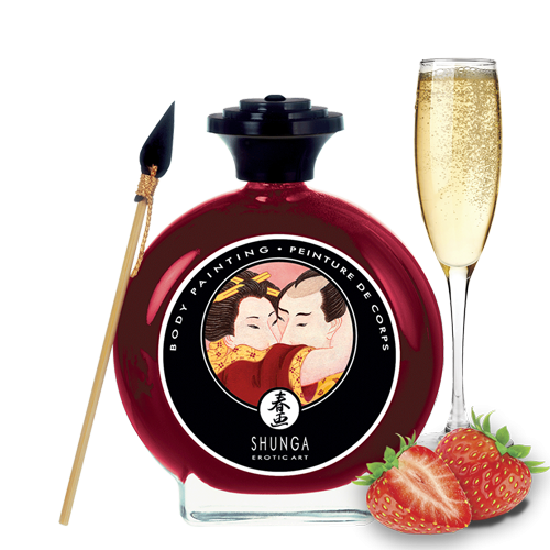 Їстівна фарба для малювання по тілу Shunga Body Painting Strawberry Wine 100 мл | Puls69