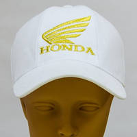 Белая кепка бейсболка с вышивкой логотипа Хонда
