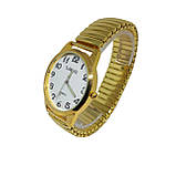 Часы кварцевые YaWeiSi Big на браслете резинка под золото белый опт, фото 2