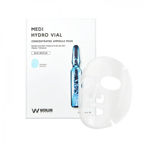 Тканинна зволожуюча маска з гіалуроновою кислотою Wonjin Effect Medi Hydro Vial Concentrated Ampoule Mask, 30г
