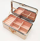 Шкатулка "Візерунок" для прикрас, шкірзам, колір чорний, 14,5-8-5 см, фото 2