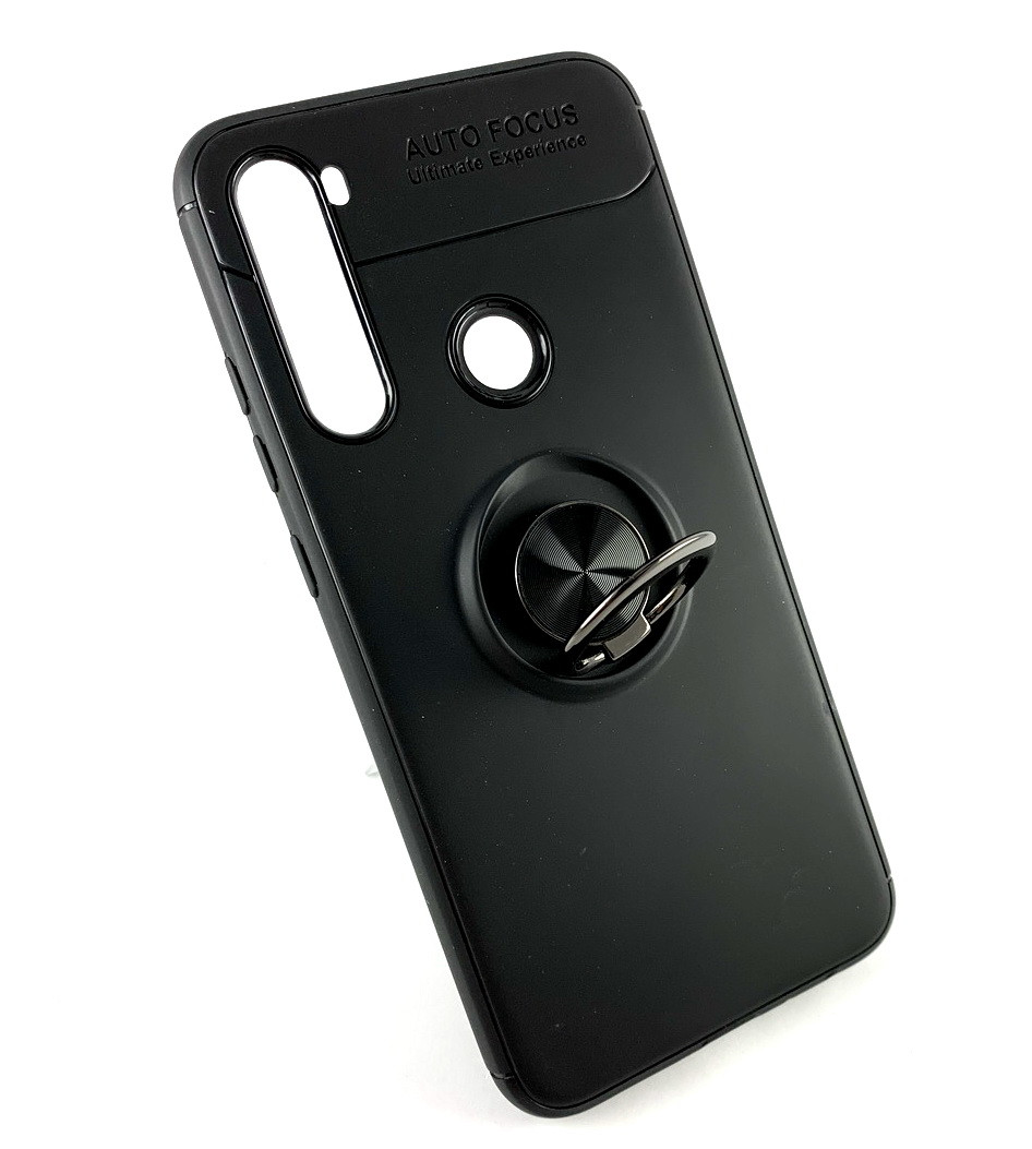 Чохол для Xiaomi Redmi Note 8 накладка на бампер протиударний з кільцем магнітом Color Ring чорний