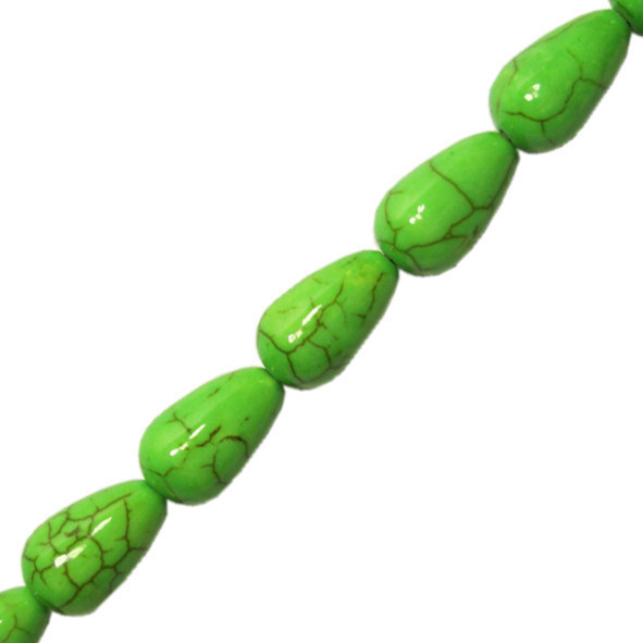 Намистини Краплі Великі Колір Салатовий Зелений Розмір 16 мм, Рукоділля, Фурнітура на Біжутерію, фото 1