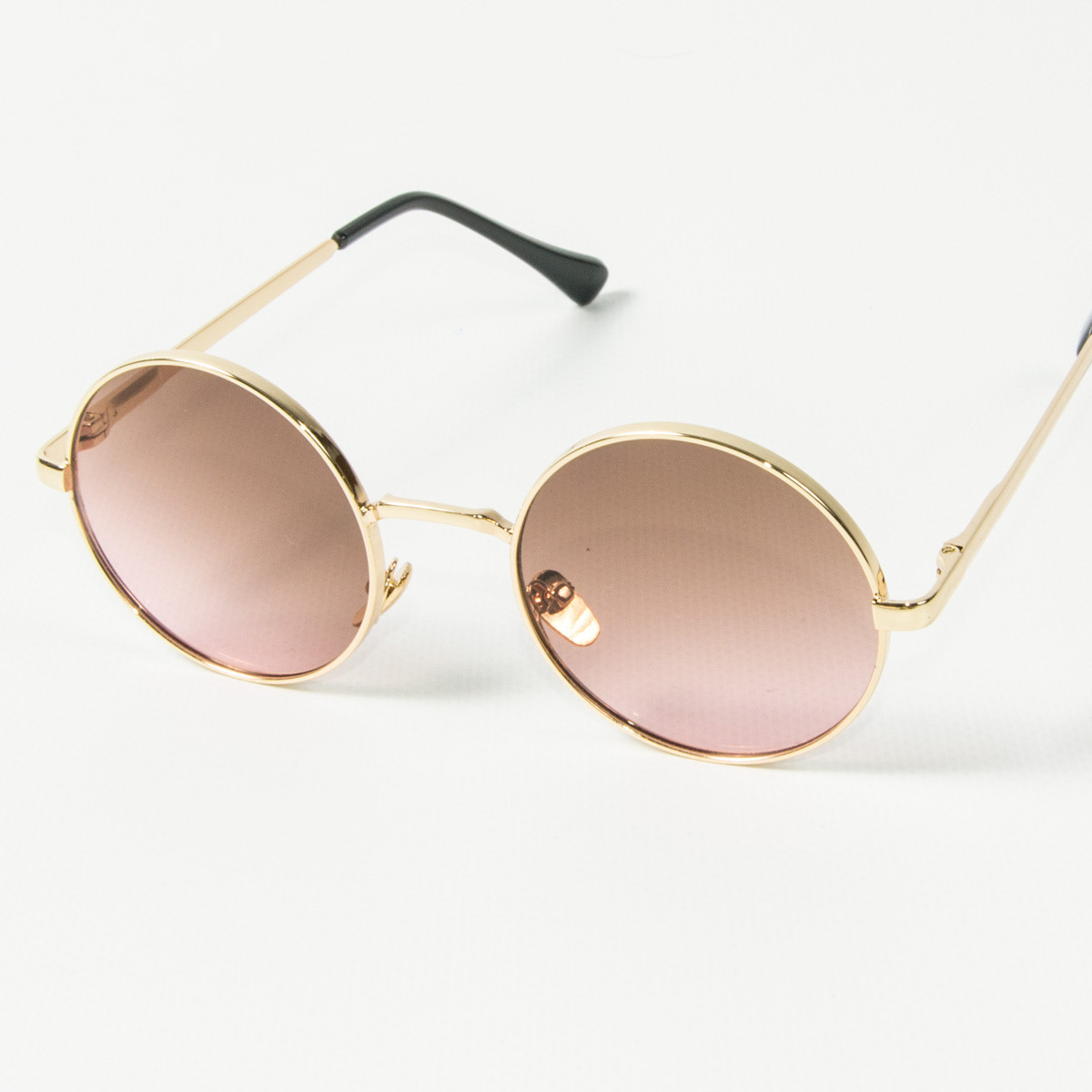 Круглі сонцезахисні окуляри (арт. 80-668/4) коричнево-рожевий