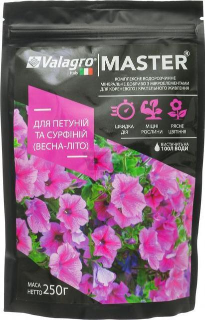 Мінеральне добриво Master петуній і сурфіній 250 г Valagro Італія
