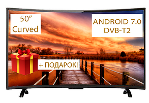 Вигнутий телевізор Comer 50" FullHD SmartTV DVB-T2 (E50DU1100w) CurvedTV