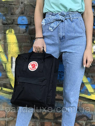 Рюкзак стильний канкен Fjallraven Kanken Classic 16л чорний, фото 5
