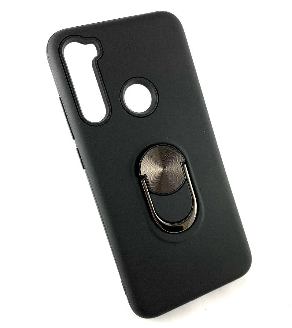 Чохол для Xiaomi Redmi Note 8 накладка на бампер протиударний з кільцем магнітом Color Ring чорний