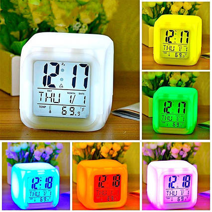 Годинник нічник хамелеон COLOR CHANGING CLOCK, фото 1