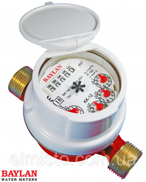 Счетчик горячей воды Baylan КК-12 Dn15 R100 (Турция) Ду-15 1\2" бытовой ...