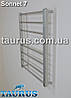 Водяний н/ж сушарка для рушників Sonnet 7/650х450: кругла пряма перемичка 16 мм і стійка квадрат 30х30. 1/2, фото 2