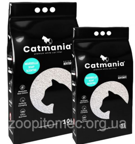 Бентонітовий наповнювач для котячих туалетів CATMANIA (Кетмания) марсельское мило бірюзові гранули, 5 л