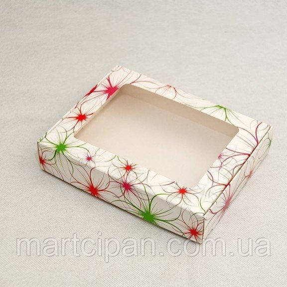 Коробка 192*148*40 з прозорим вікном Яскраві квіти