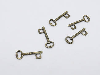 Металеві накладки ключі колір "антична бронза" 12х34 мм Товари для рукоділля та творчості