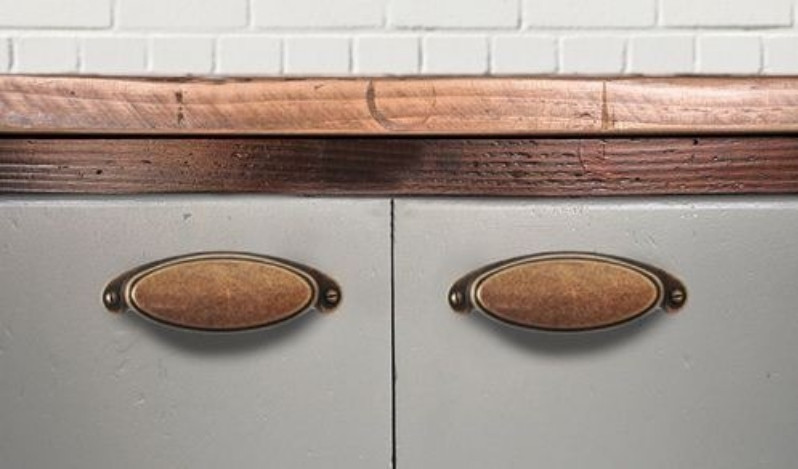 Ручка ракушка для кухни античная бронза