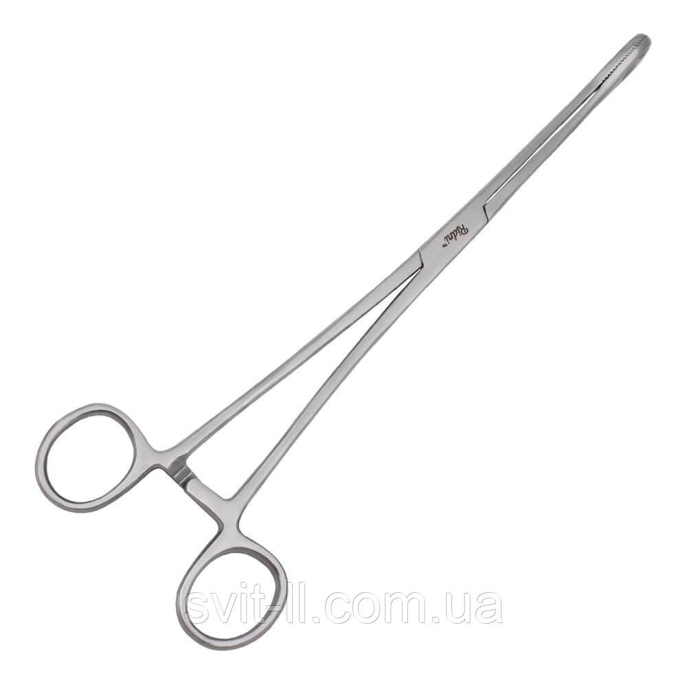 Щипці аборцанг по Foerster, з кремальерой прямі з довжиною губок 14 мм, довжина 25 см, фото 1