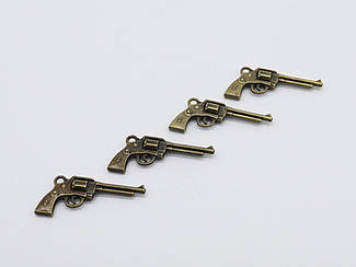 Пістолет металева накладка колір "антична бронза" 36х15 мм Товари для рукоділля та творчості