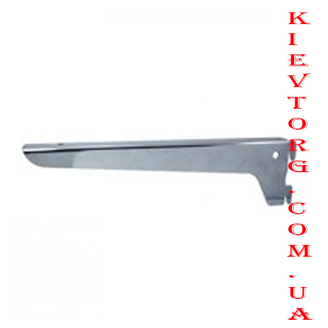 Полицетримач (кронштейн для полиць) в рейку хром 30 см товстий метал для магазину, фото 1