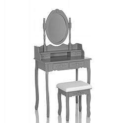 Туалетний столик Wooden Dresser C4 сірий + табурет (9203)