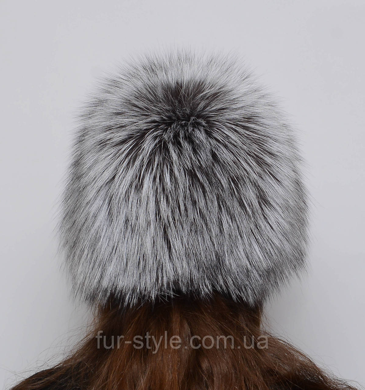 Женская зимняя меховая шапка парик "Снопик" из меха чернобурки - фото 3 - id-p1044327779