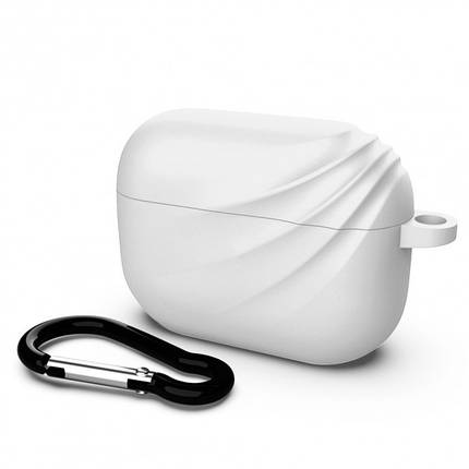 Чохол кейс для навушників Apple AirPods Pro Alitek Wave Білий + карабін, фото 1