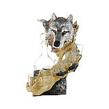 Подарунковий набір "Вовк" скляний графін і 6 стопок на підставці з полістоуну, фото 8