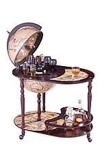 Глобус бар зі столиком "Зодіак" з дерева на 3х ніжках