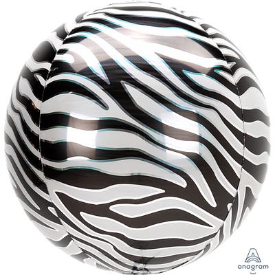 Фольгована куля 3d сфера А 16" Zebra Print Animalz Orbz