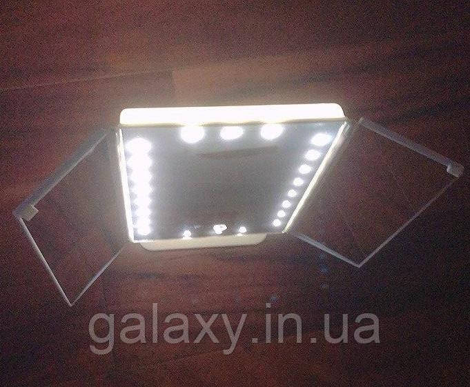 Дзеркало USB трійне з підсвіткою 22 LED зі збільшенням, фото 1
