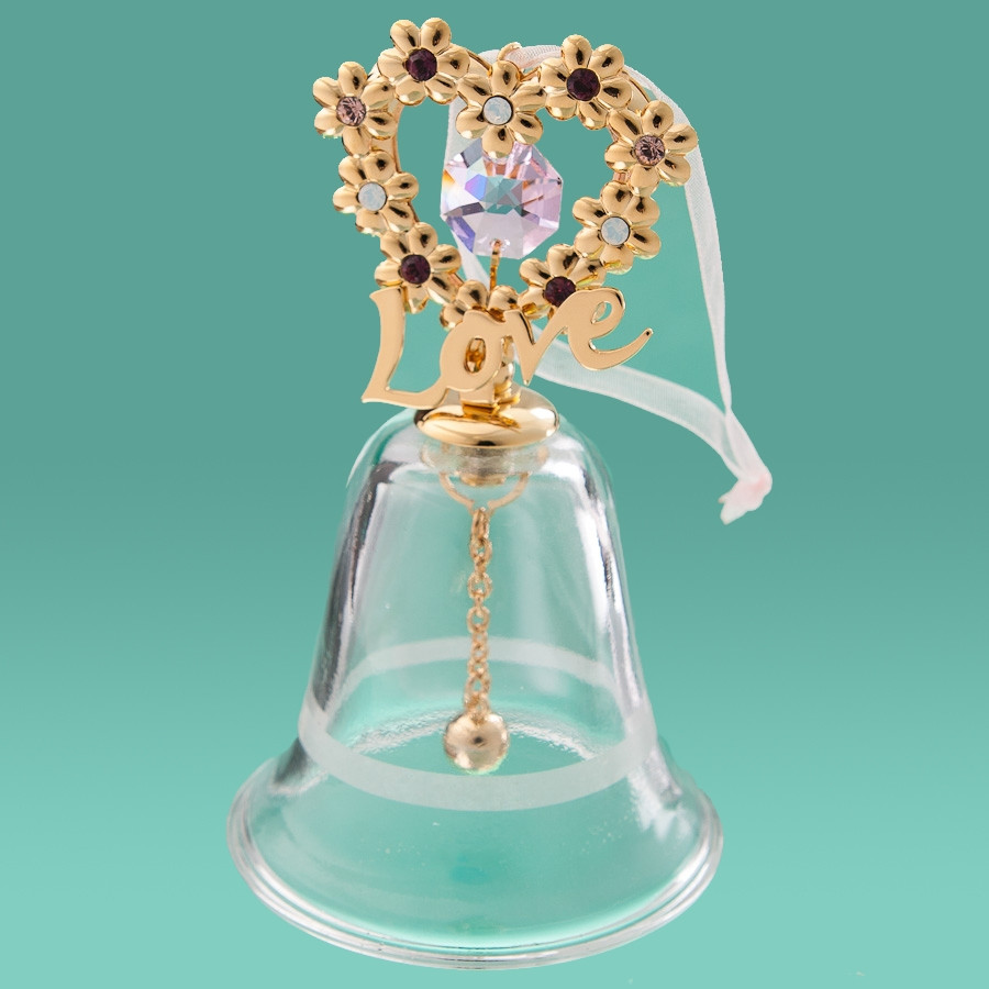 Фігурка Crystocraft зі стразами Swarovski Колокольчик Серце 10 см 0376-157/GA